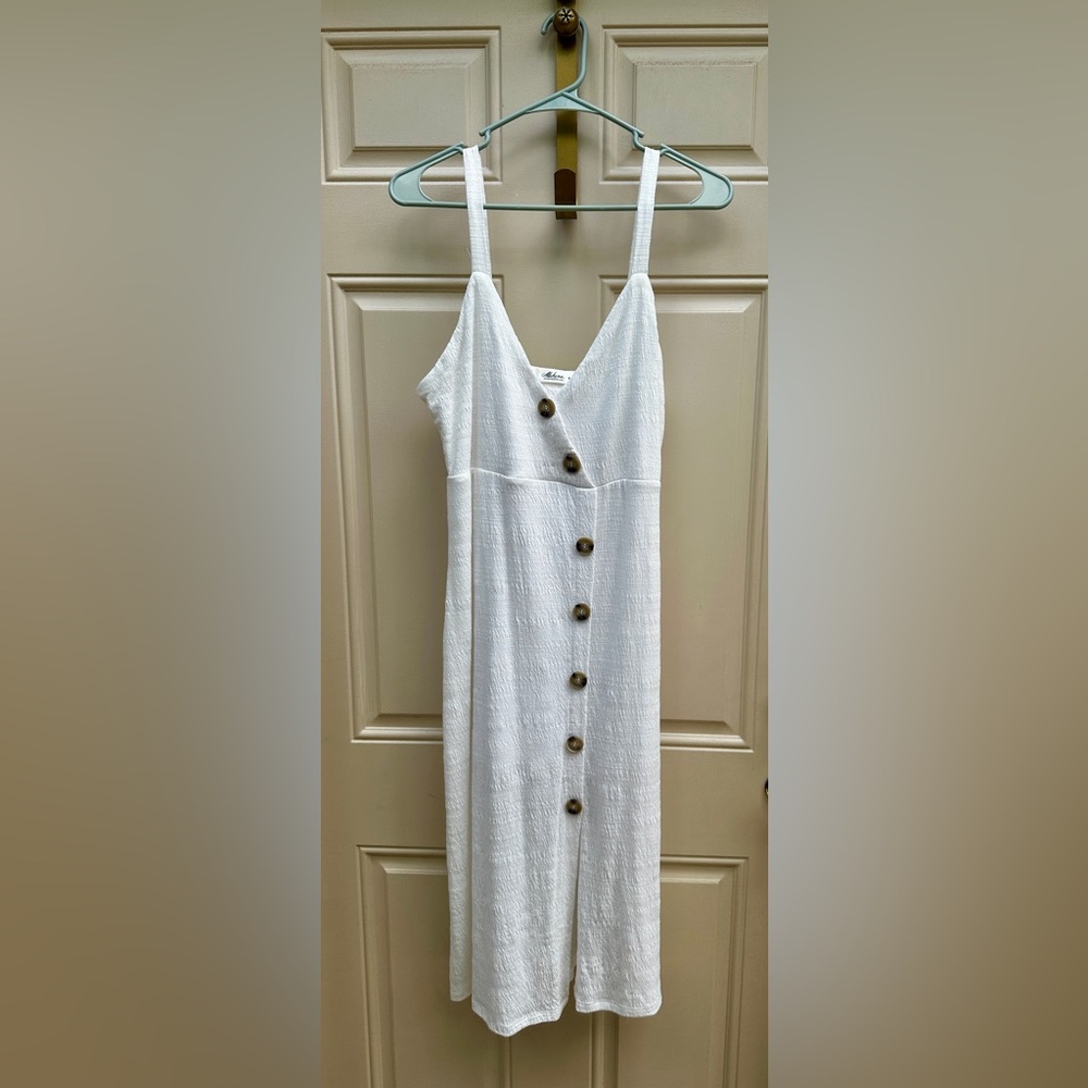 Mahina Textured White Blouse with Button Detail
